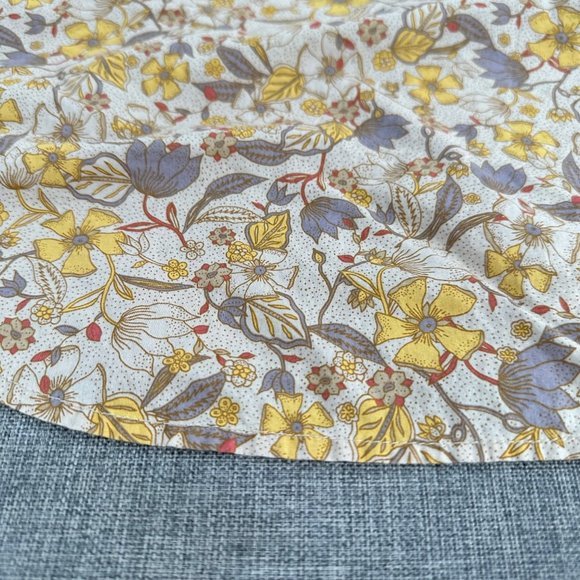 FREE ASSEMBLY Floral Top Medium Ruffled 3/4th Sleeves V-Neck Cotton Half Button - Picture 11 of 12